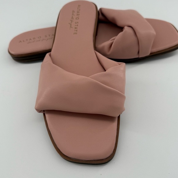 Altar'd State Sandals Womens US 8.5 Pink Slide Knotted Strap Summer Casual Beach - Picture 4 of 10